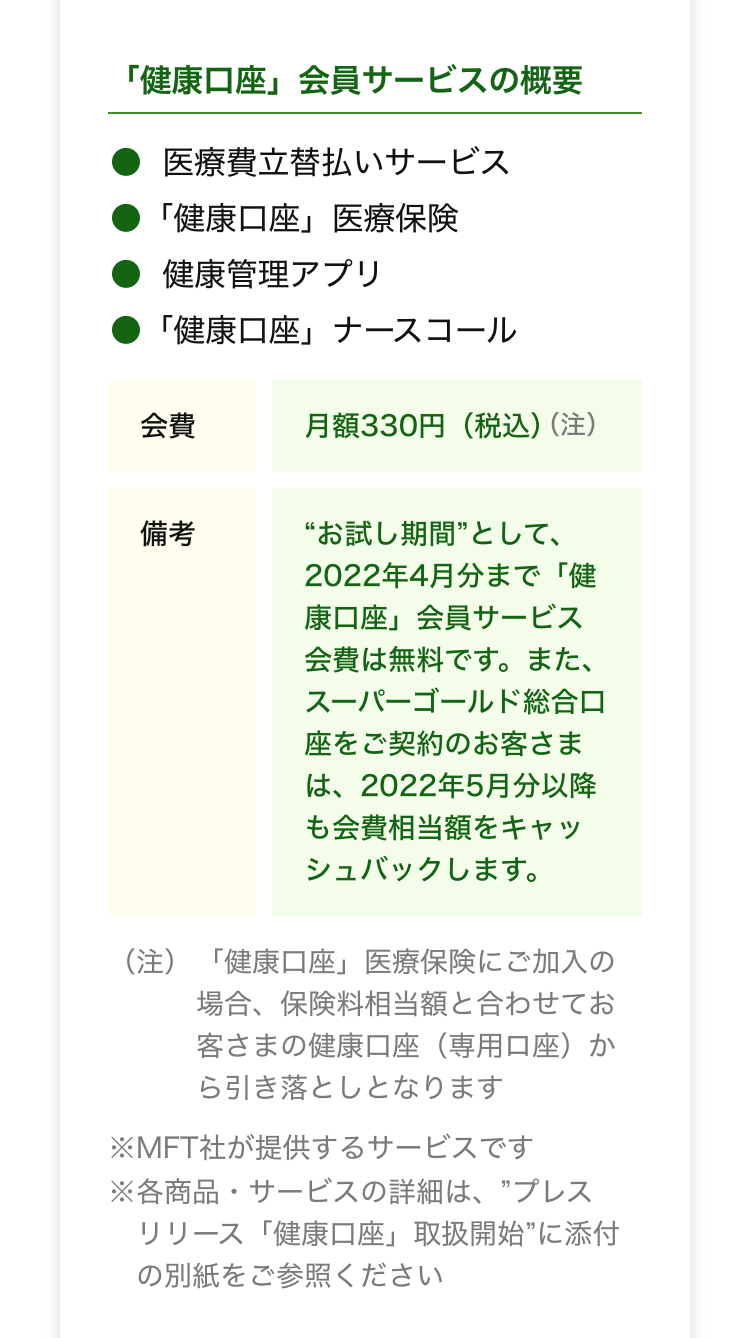 「健康口座」の概要